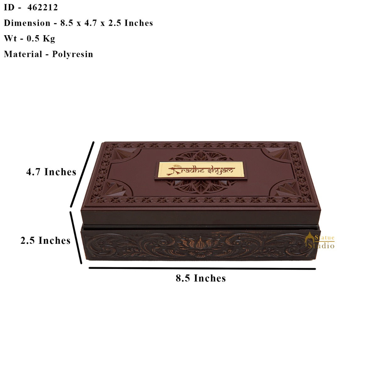 Radha Krishna with Cow Charan Paduka Diwali Pooja Gift Decor Box - Image 8