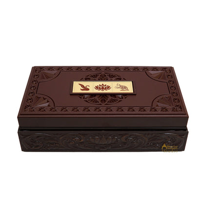 Ganesha Laxmi Saraswati Wooden Charan Paduka Diwali Pooja Gift Decor Box by vendor-unknown - Spiritual (View 7)