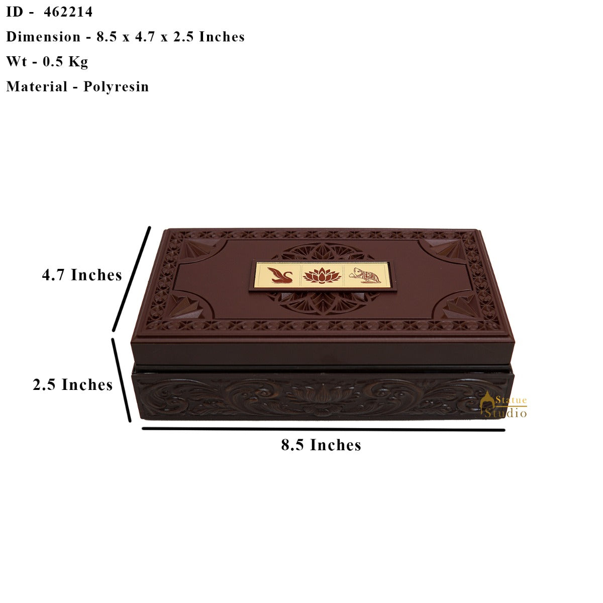 Ganesha Laxmi Saraswati Wooden Charan Paduka Diwali Pooja Gift Decor Box - Image 8