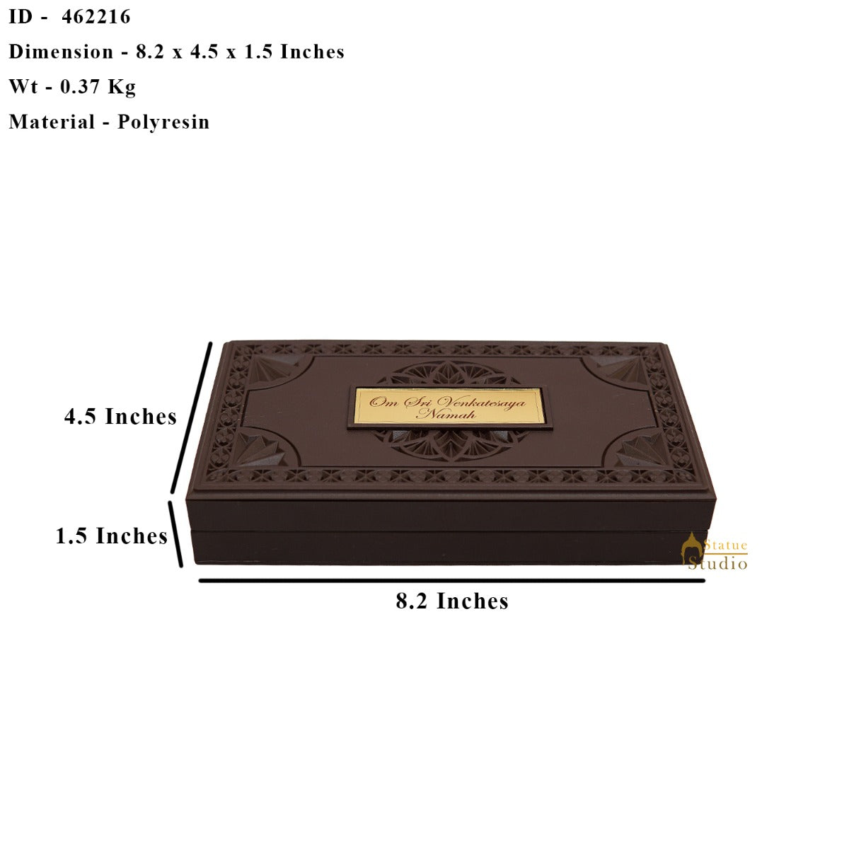 Lord Balaji Venkateshwar  Wooden Charan Paduka Diwali Pooja Gift Decor Box