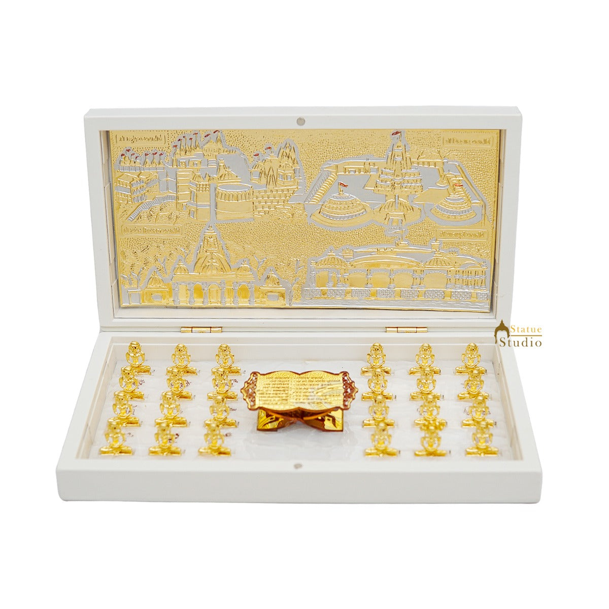 Jainism Wooden Charan Paduka Diwali Pooja Gift Decor Box - Image 4