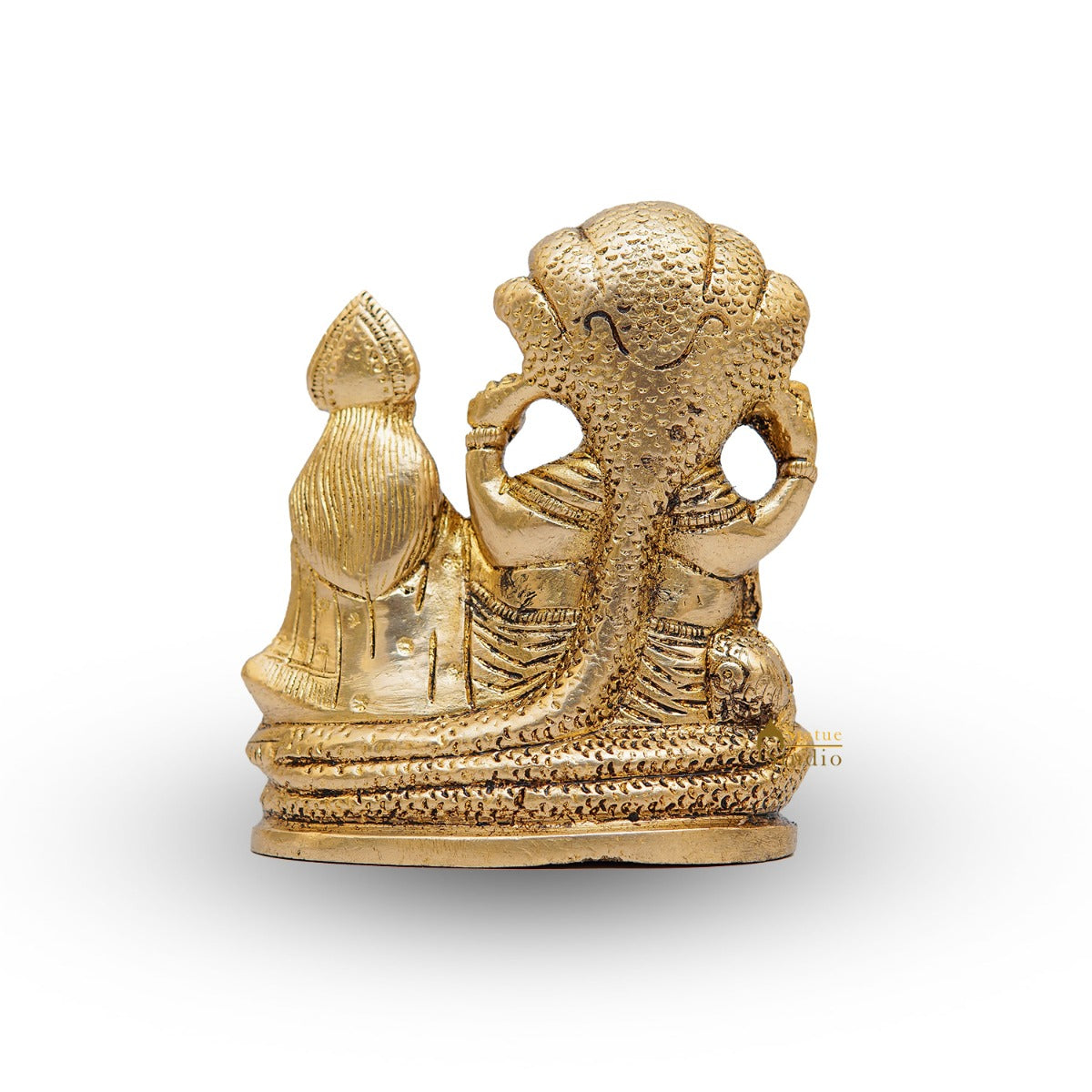 Brass Vishnu Lakshmi Idol Statue For Home Temple Pooja Room Decor 4" - Image 6