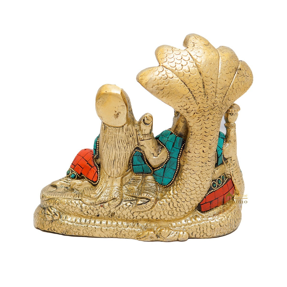 Brass Vishnu Lakshmi Idol Statue For Home Temple Pooja Room Decor 6"