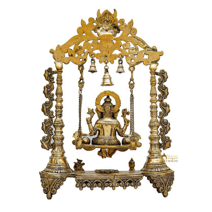 Brass Large Ganesha Idol With Swing For Home Office Temple Decor 2 Feet by vendor-unknown - Hindu Gods (View 4)