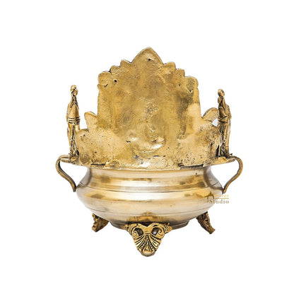 Brass Ganesha Urli Bowl For Home Diwali Decor Gifting Showpiece by vendor-unknown - Decor (View 8)