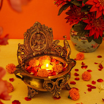 Brass Lakshmi Urli Bowl For Home Diwali Decor Gifting Showpiece by vendor-unknown - Decor (View 2)