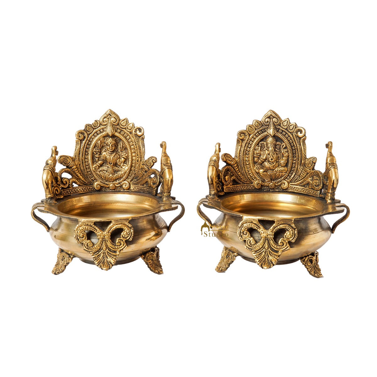 Brass Ganesha Lakshmi Urli Bowl For Home Diwali Decor Gifting Showpiece - Image 7