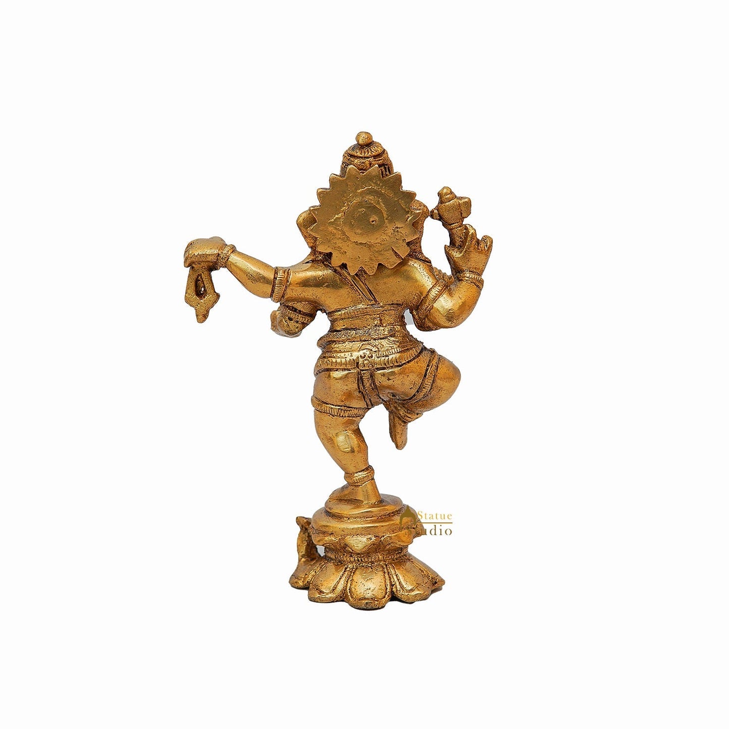 Brass Dancing Ganesha Idol For Home Decor 6 Inch