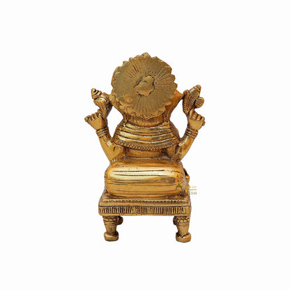 Brass Handicraft Lord Ganesha Statue For Home Decor 6" by vendor-unknown - Hindu Gods (View 5)