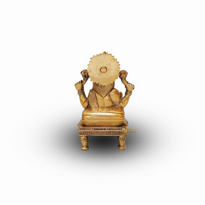 Brass Lakshmi Statue Laxmi Idol Murti Religious Home Decor Lucky 6" by vendor-unknown - Hindu Gods (View 5)