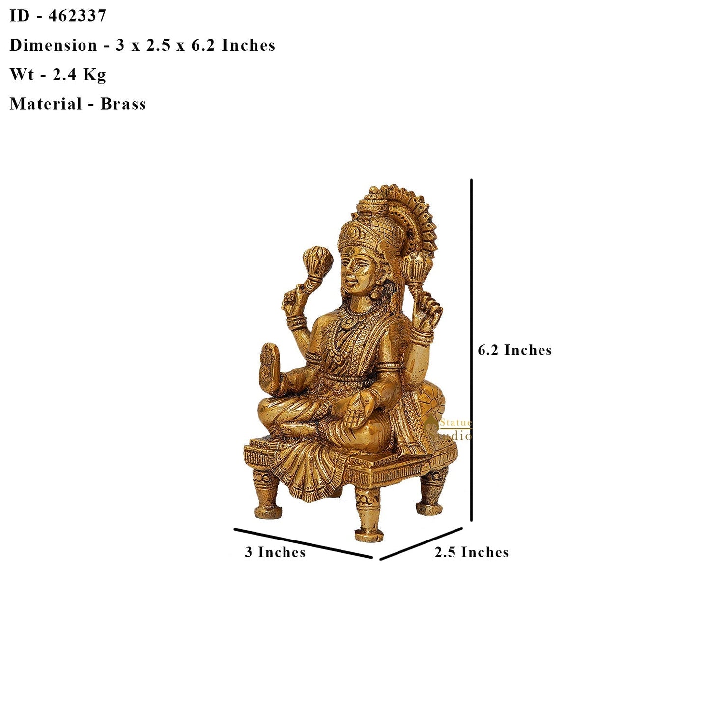 Brass Ganesha Lakshmi Statue Laxmi Ganesh Idol For Diwali Home Puja Decor Gift 6"