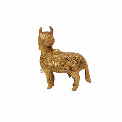 Brass Kamdhenu Cow With Goddess Face 4 Inch by vendor-unknown - Spiritual (View 5)