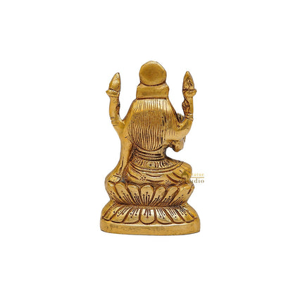 Brass Goddess Lakshmi Statue 6" by vendor-unknown - Hindu Gods (View 5)
