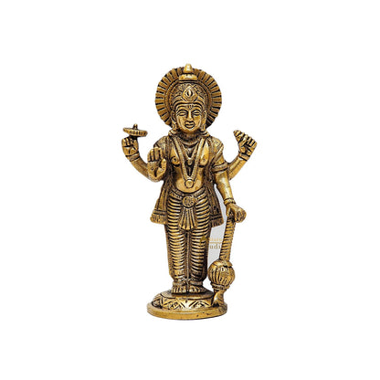 Brass Standing Vishnu Idol 6.5 Inch by vendor-unknown - Hindu Gods (View 3)