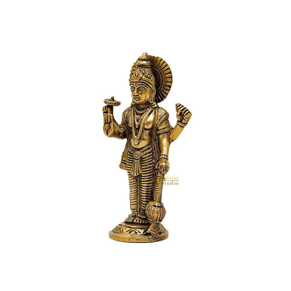 Brass Standing Vishnu Idol 6.5 Inch by vendor-unknown - Hindu Gods (View 4)