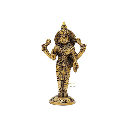 Brass Goddess Lakshmi Statue 6.5 Inch by vendor-unknown - Hindu Gods (View 3)