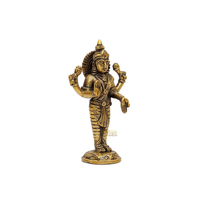 Brass Goddess Lakshmi Statue 6.5 Inch by vendor-unknown - Hindu Gods (View 4)