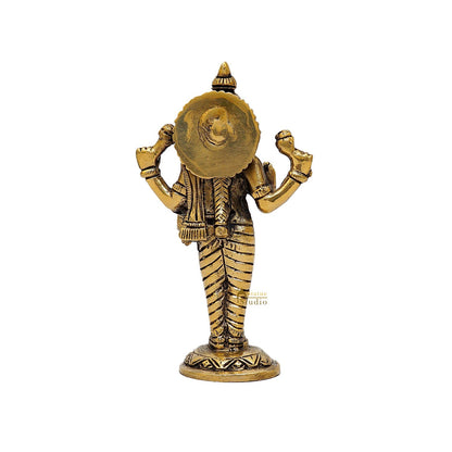 Brass Goddess Lakshmi Statue 6.5 Inch by vendor-unknown - Hindu Gods (View 5)