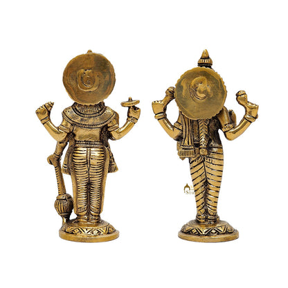 Brass Standing Vishnu Laxmi Idol 6.5 Inch by vendor-unknown - Hindu Gods (View 5)