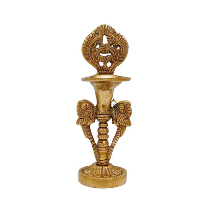 Brass Diya Oil Lamp For Home Temple Religious Decor Showpiece 8 Inch by vendor-unknown - Spiritual (View 3)
