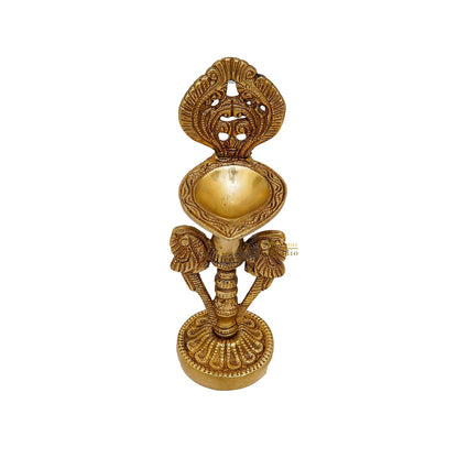 Brass Diya Oil Lamp For Home Temple Religious Decor Showpiece 8 Inch by vendor-unknown - Spiritual (View 6)