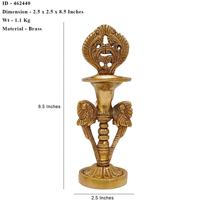Brass Diya Oil Lamp For Home Temple Religious Decor Showpiece 8 Inch by vendor-unknown - Spiritual (View 7)