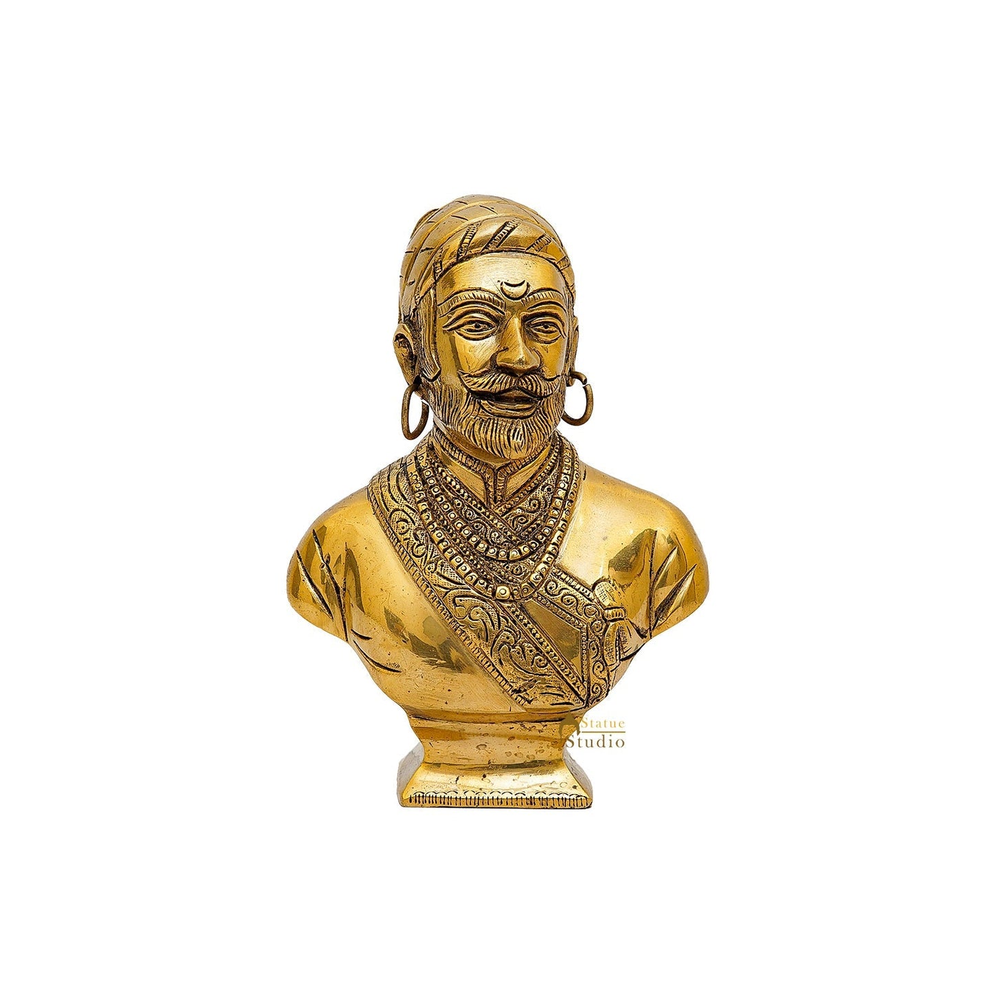 Brass Chatrapati Shivaji Maharaj Bust 8.5 Inches