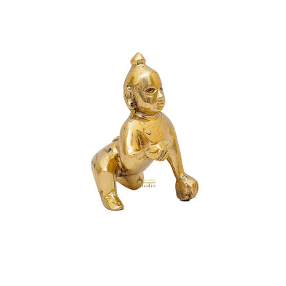 Brass Laddu Gopal Krishna Idol 4 Inch by vendor-unknown - Hindu Gods (View 3)