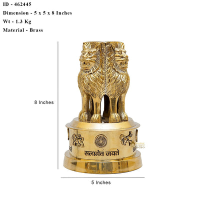 Brass Ashok Stambh Momento Decor 8 Inch by vendor-unknown - Decor (View 6)
