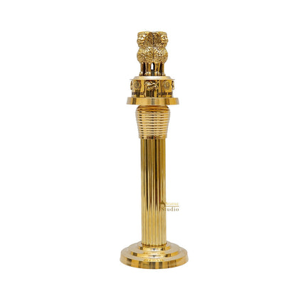Brass Ashoka Lion Stambh Pillar Satyamev Jayate Momento 13.5 Inches by vendor-unknown - Decor (View 4)