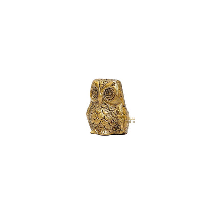 Brass Owl Statue Feng Shui Vastu Showpiece 2 Inch by vendor-unknown - Decor (View 4)