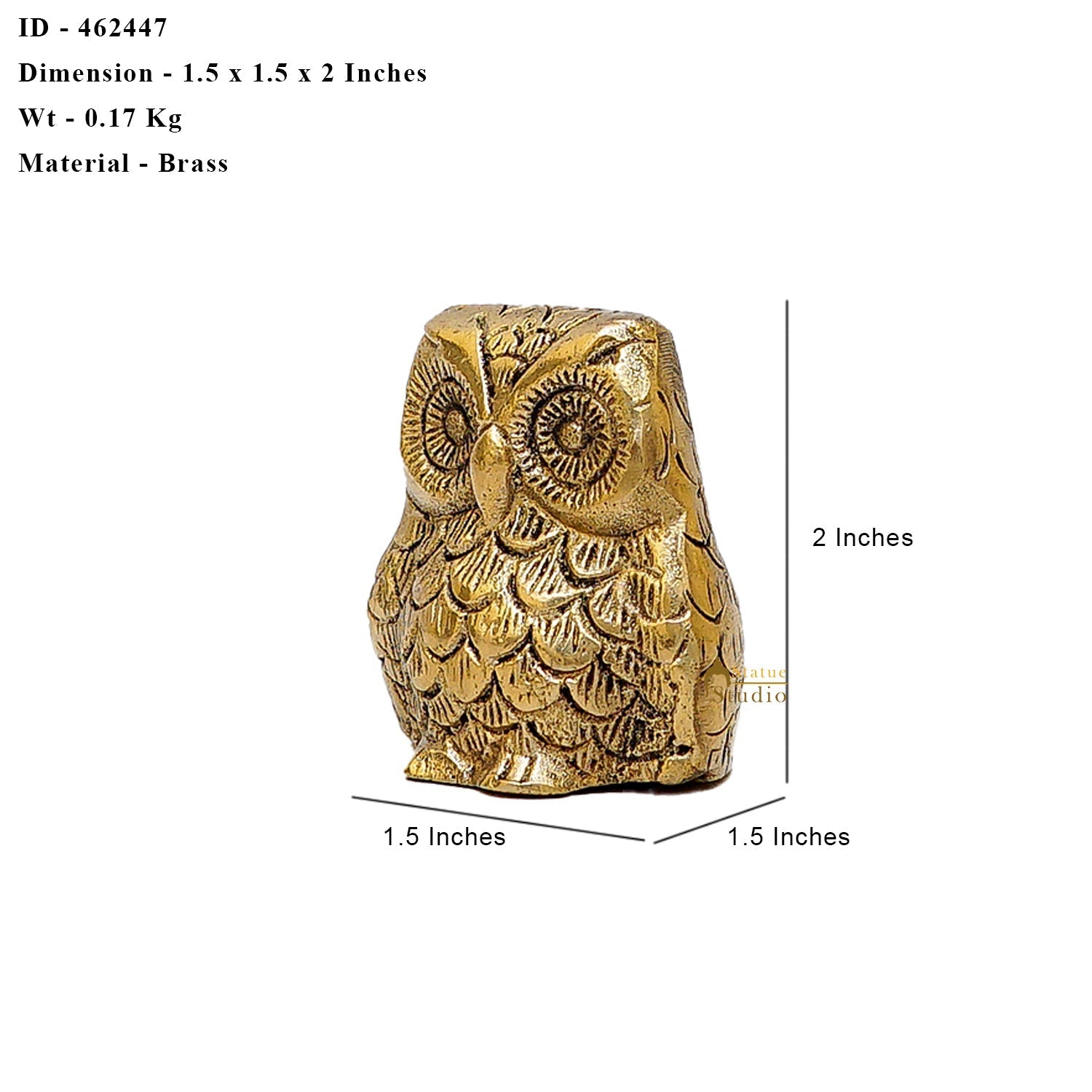Brass Owl Statue Feng Shui Vastu Showpiece 2 Inch - Image 6
