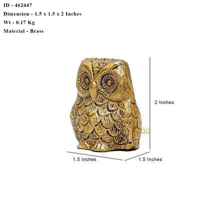 Brass Owl Statue Feng Shui Vastu Showpiece 2 Inch by vendor-unknown - Decor (View 6)