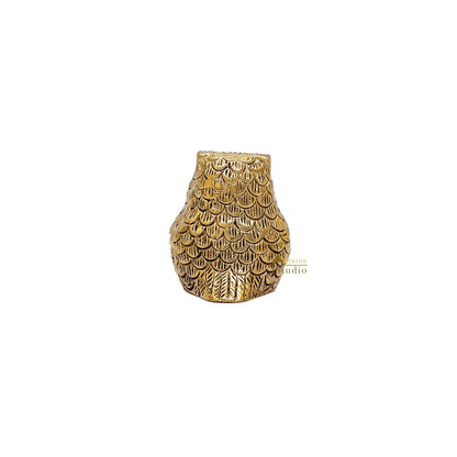 Brass Owl Statue Feng Shui Vastu Showpiece 2.5 Inch by vendor-unknown - Decor (View 5)