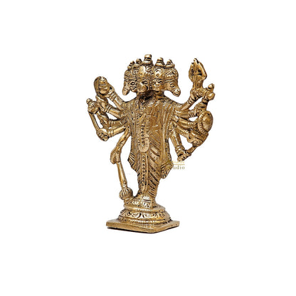 Brass Standing Panchmukhi Hanuman Statue 5 Inch by vendor-unknown - Hindu Gods (View 4)