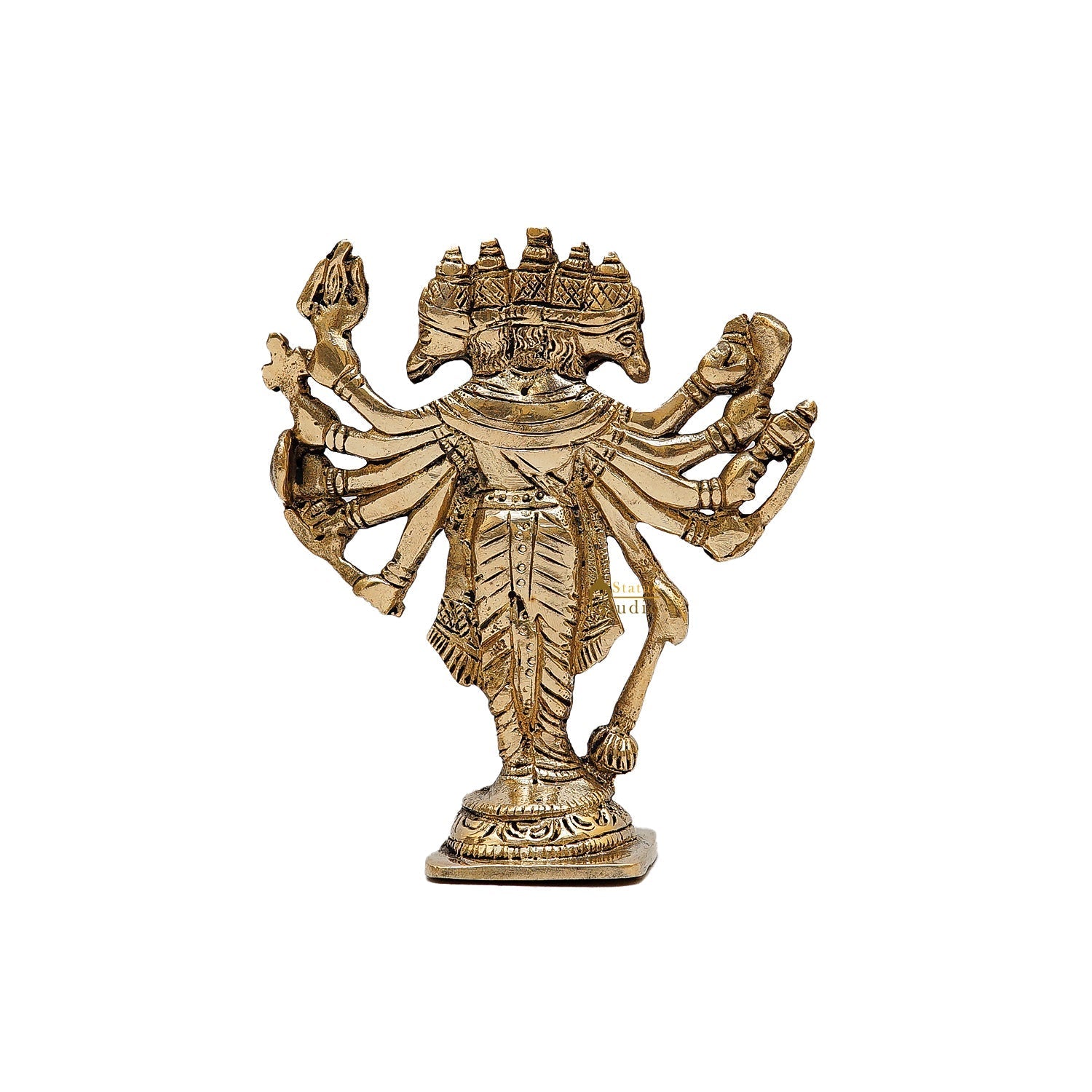 Brass Standing Panchmukhi Hanuman Statue 5 Inch - Image 5