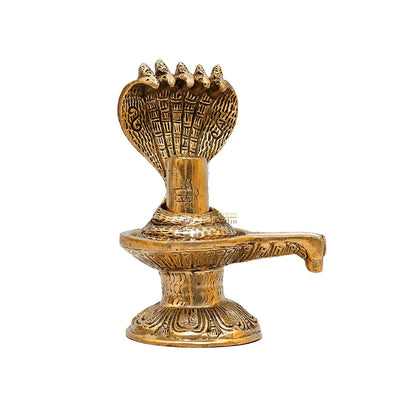 Brass Shiva Lingam With Naag 6.5 Inch by vendor-unknown - Hindu Gods (View 3)