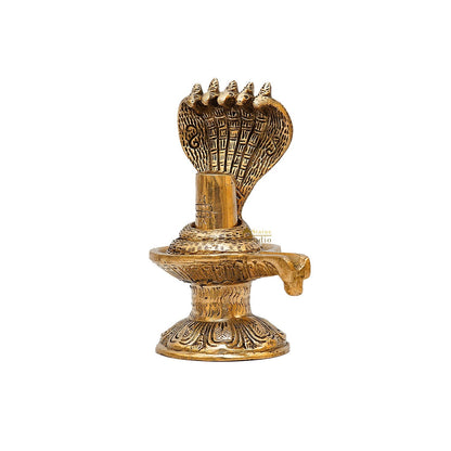 Brass Shiva Lingam With Naag 6.5 Inch by vendor-unknown - Hindu Gods (View 4)
