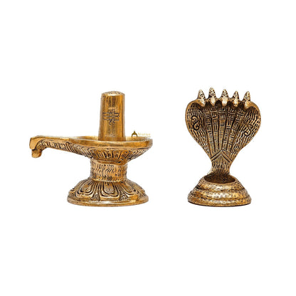 Brass Shiva Lingam With Naag 6.5 Inch by vendor-unknown - Hindu Gods (View 6)