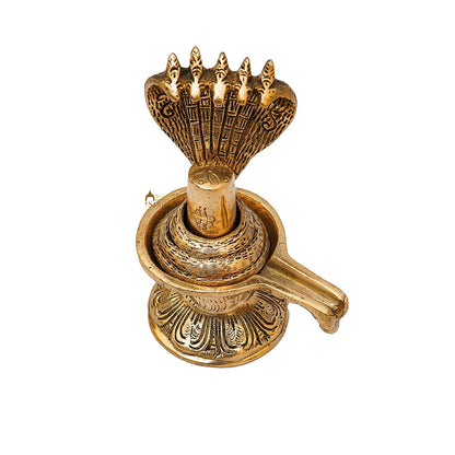 Brass Shiva Lingam With Naag 6.5 Inch by vendor-unknown - Hindu Gods (View 7)