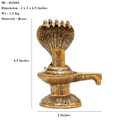 Brass Shiva Lingam With Naag 6.5 Inch by vendor-unknown - Hindu Gods (View 8)