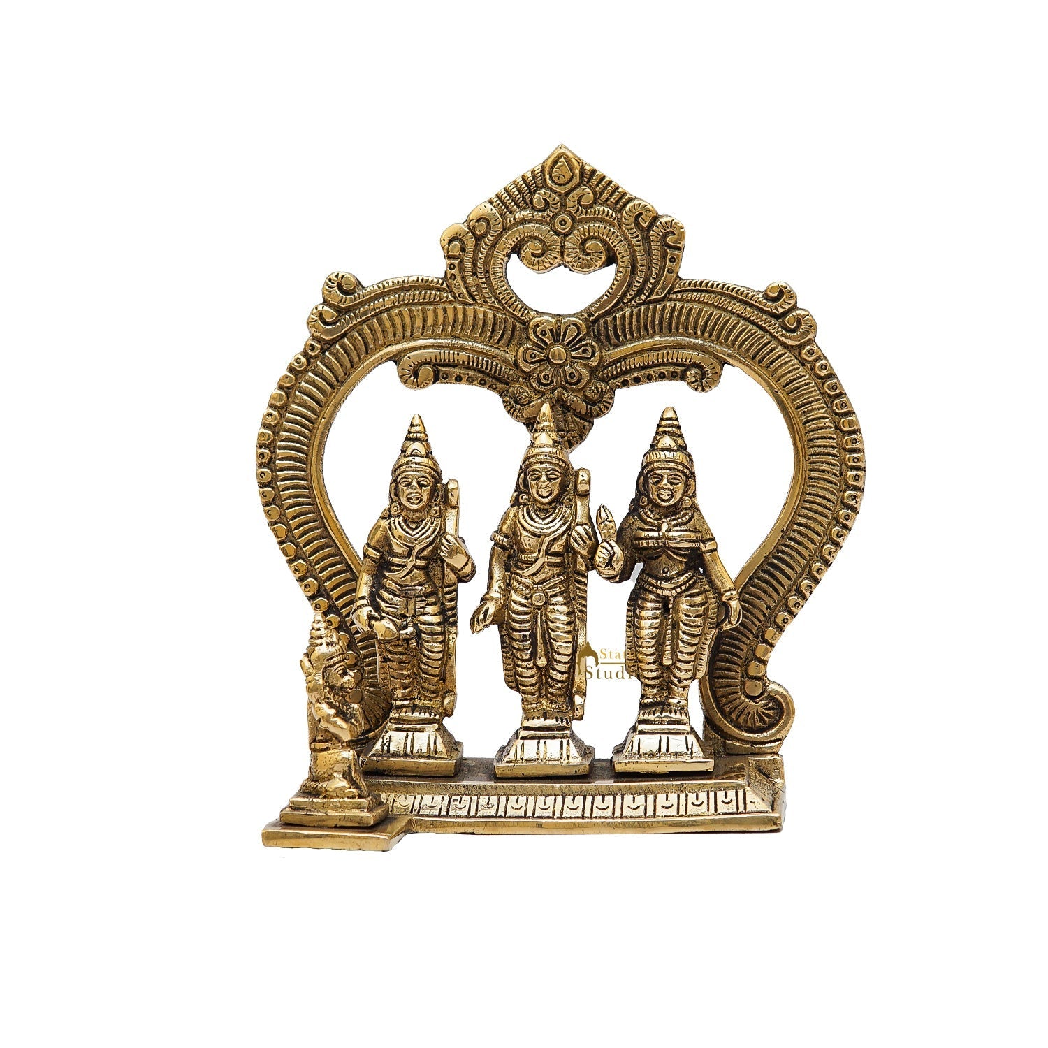 Brass Small Ram Darbar Statue Rama Family Idol 6.5 Inch - Image 3