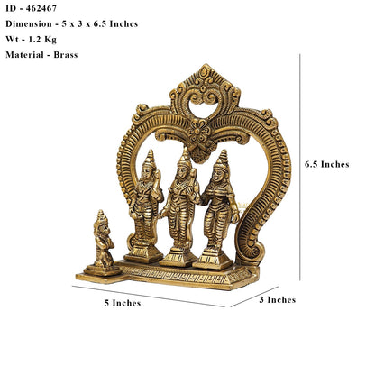 Brass Small Ram Darbar Statue Rama Family Idol 6.5 Inch by vendor-unknown - Hindu Gods (View 6)