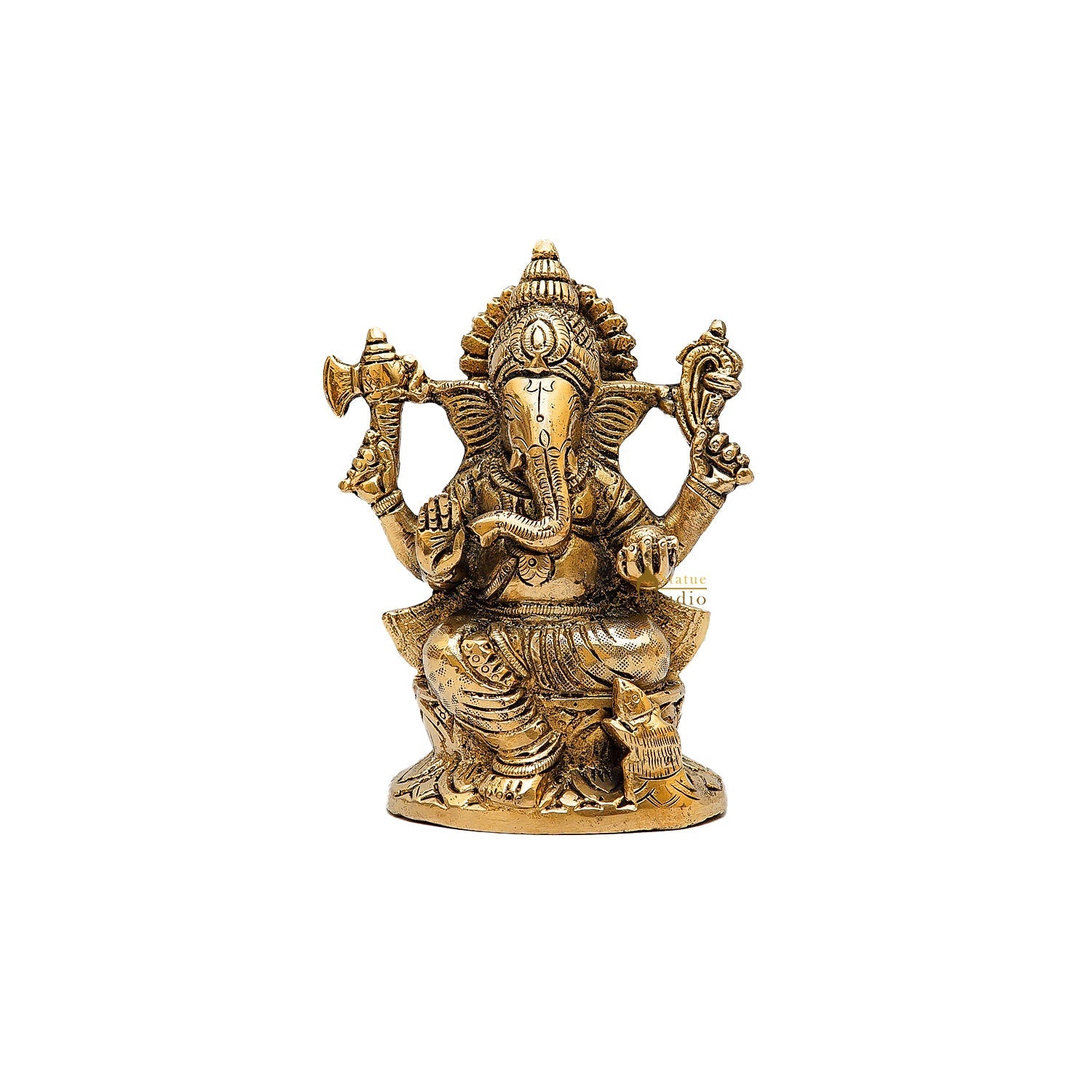 Brass Small Ganesha Idol 5 Inch - Image 3