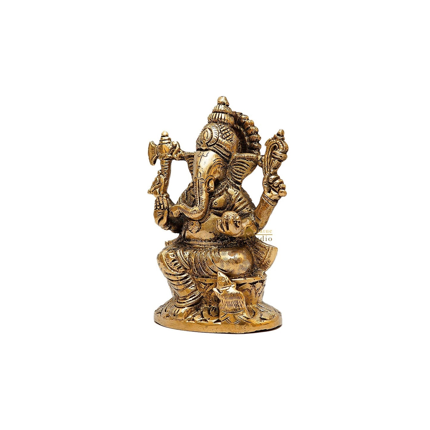 Brass Small Ganesha Idol 5 Inch