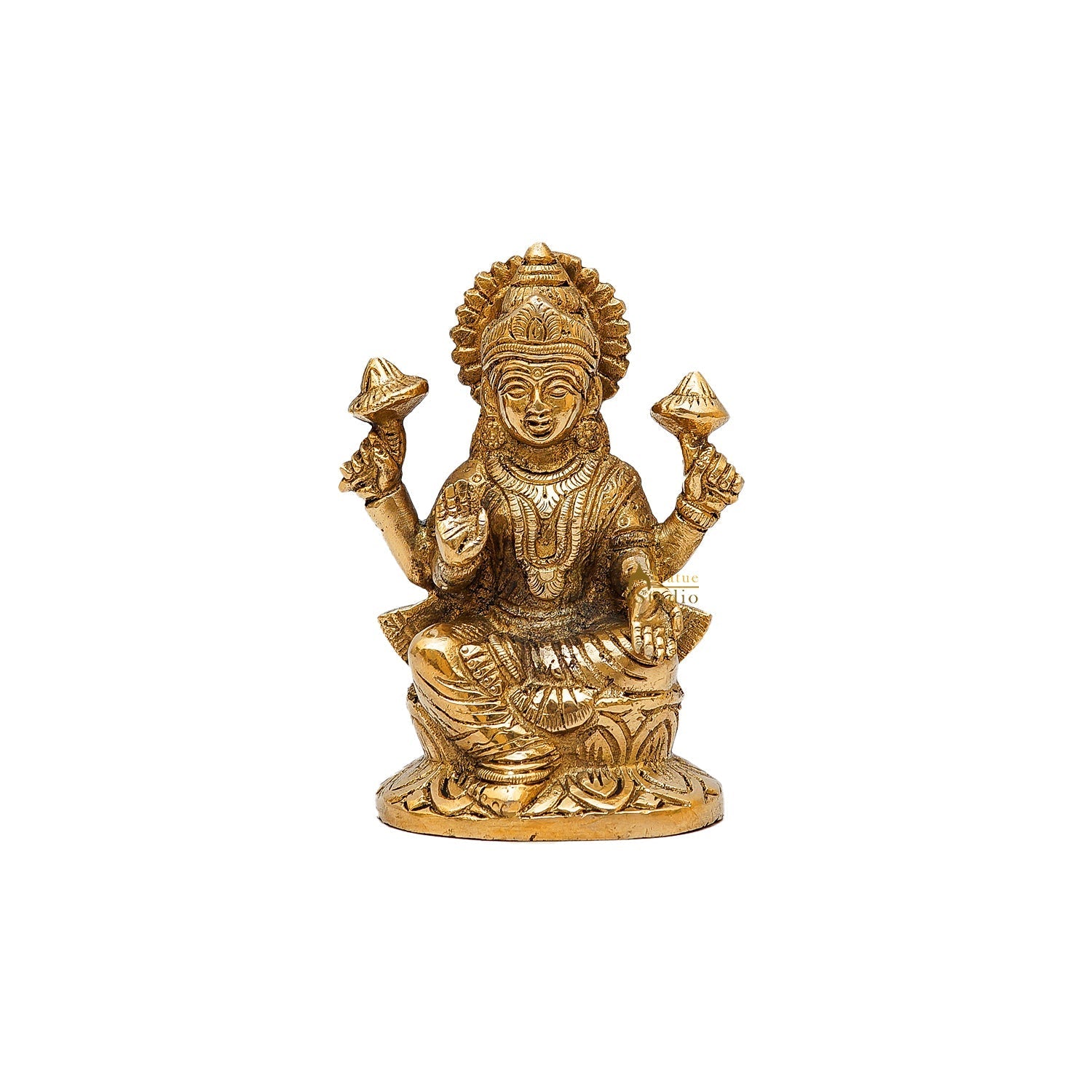 Brass Goddess Lakshmi Statue 5 Inch - Image 3