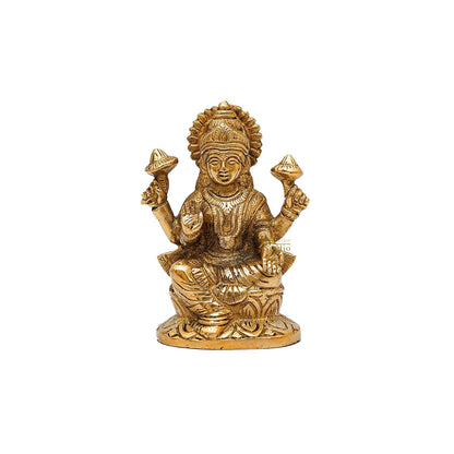 Brass Goddess Lakshmi Statue 5 Inch by vendor-unknown - Hindu Gods (View 3)