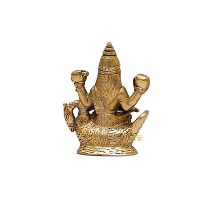 Brass Saraswati Statue For Home Decor 4 Inch by vendor-unknown - Hindu Gods (View 5)