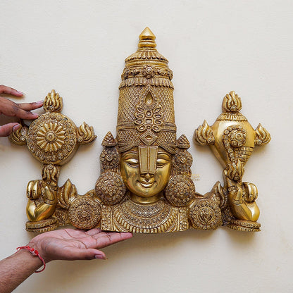 Brass Tirupati Balaji Face Wall Hanging 20 inches by vendor-unknown - Gifting (View 3)