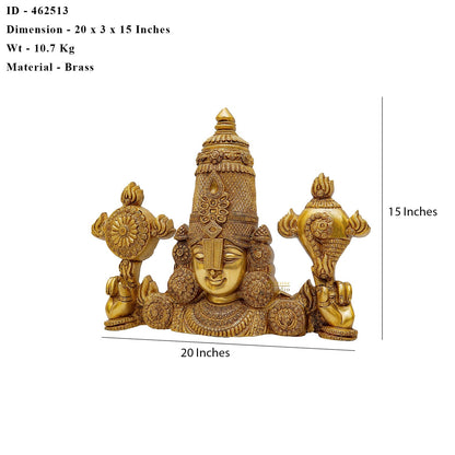 Brass Tirupati Balaji Face Wall Hanging 20 inches by vendor-unknown - Gifting (View 8)